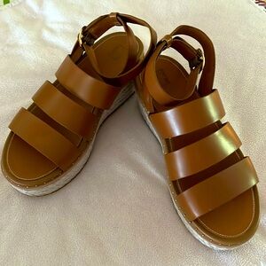 Fitflop tan ankle strap espadrille wedge sandals